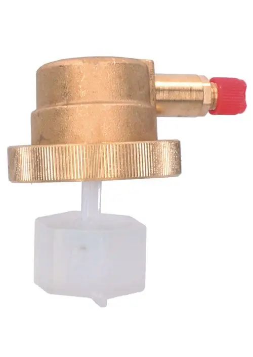 Brass Ventiladapter mit Kunststoffkomponente, verwendet in Heizungsanlagen. Komponente von Judo zur Entlüftung, passend für spezifische Heizsysteme.
